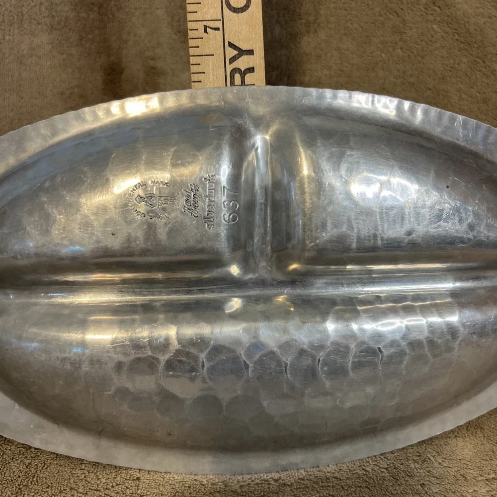 Vintage Trade Continental Mark Silverlook Hand Wrought Aluminum Divided Tray 637